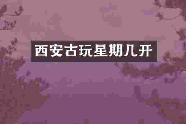 西安古玩星期几开