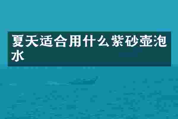 夏天适合用什么紫砂壶泡水