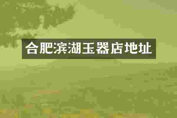 合肥滨湖玉器店地址
