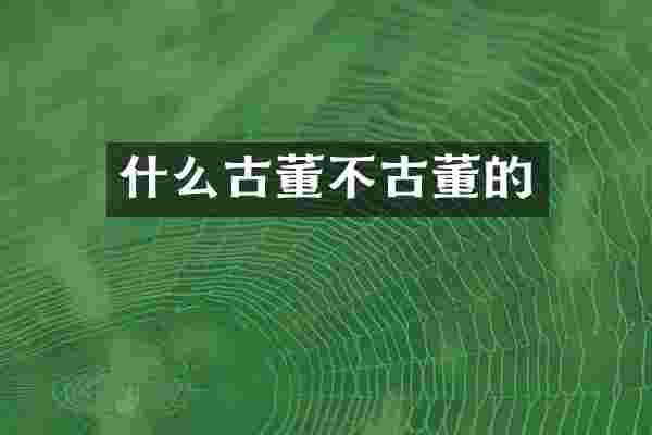 什么古董不古董的