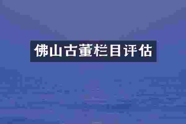 佛山古董栏目评估