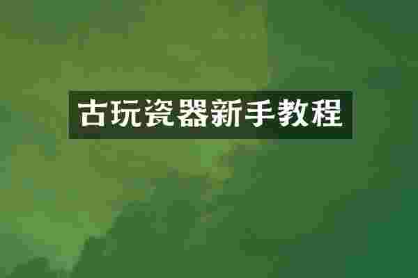 古玩瓷器新手教程