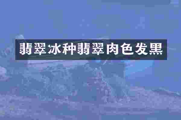 翡翠冰种翡翠肉色发黑