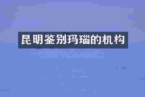 昆明鉴别玛瑙的机构