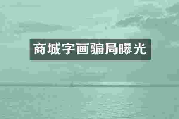 商城字画骗局曝光