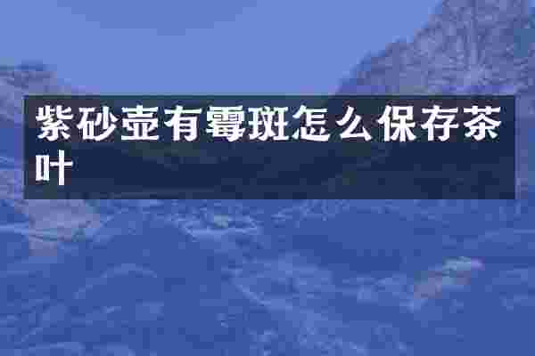 紫砂壶有霉斑怎么保存茶叶