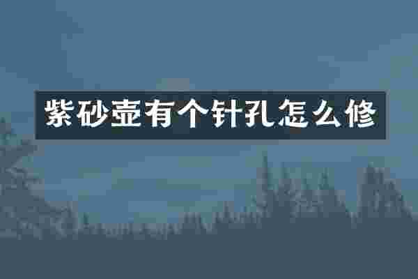 紫砂壶有个针孔怎么修