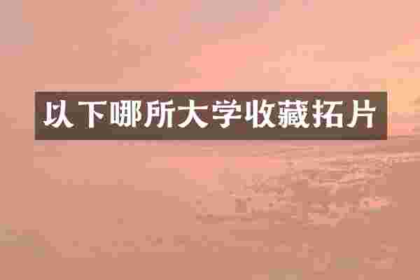 以下哪所大学收藏拓片