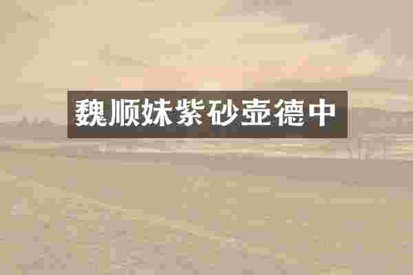 魏顺妹紫砂壶德中