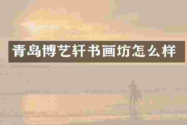 青岛博艺轩书画坊怎么样