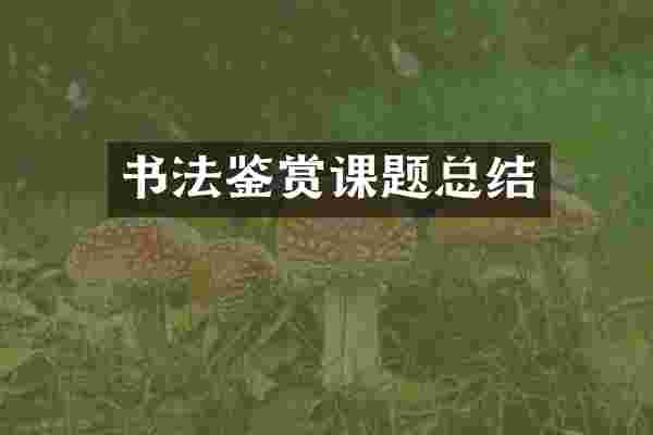 书法鉴赏课题总结