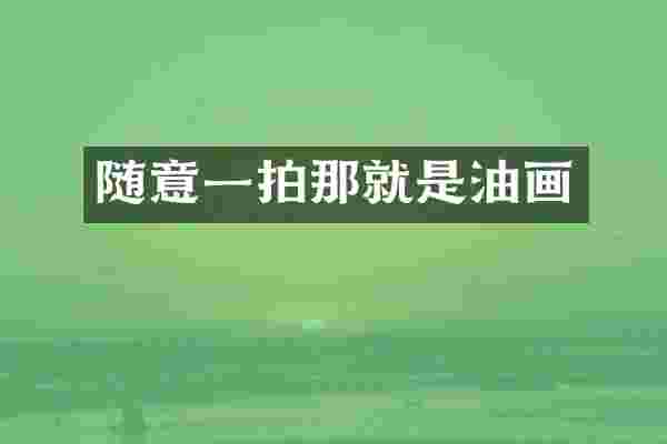随意一拍那就是油画