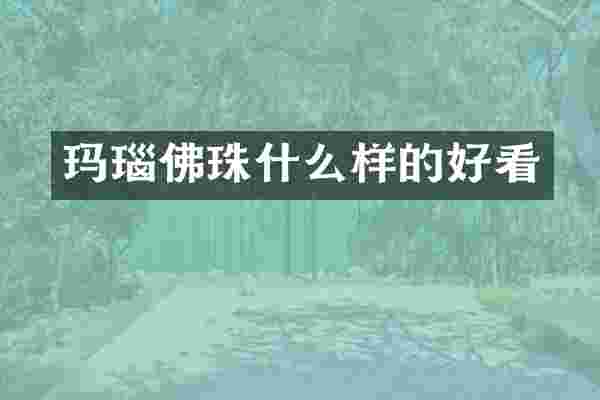 玛瑙佛珠什么样的好看