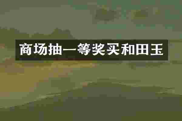 商场抽一等奖买和田玉