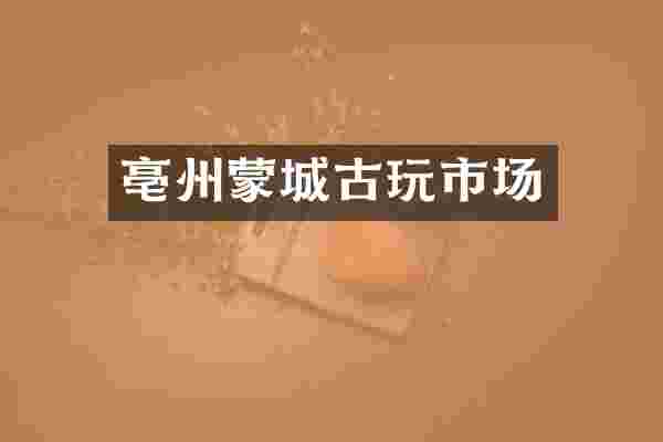 亳州蒙城古玩市场