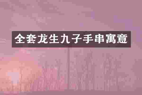 全套龙生九子手串寓意