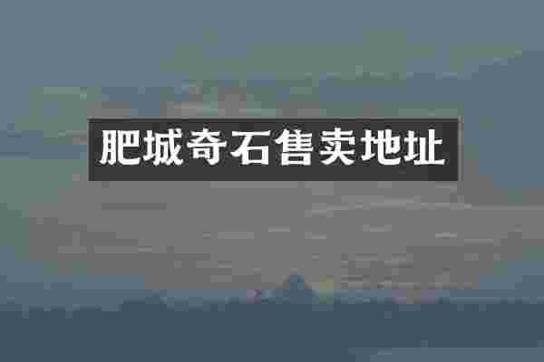 肥城奇石售卖地址