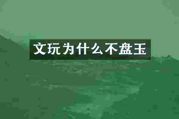 文玩为什么不盘玉