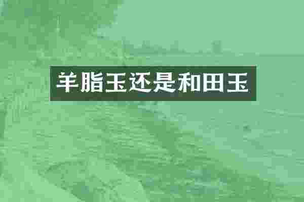 羊脂玉还是和田玉