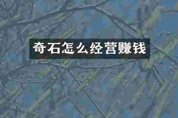 奇石怎么经营赚钱