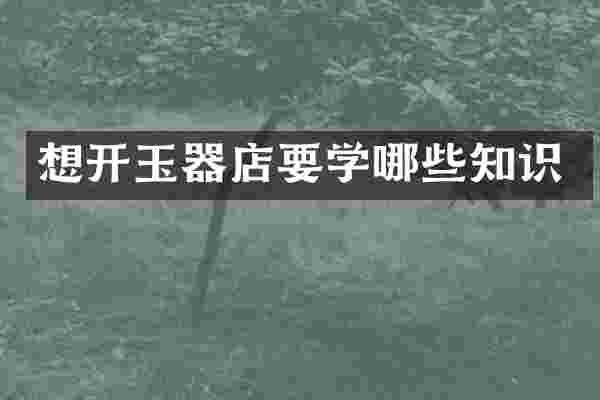 想开玉器店要学哪些知识
