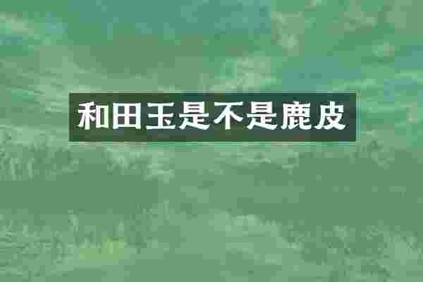 和田玉是不是鹿皮