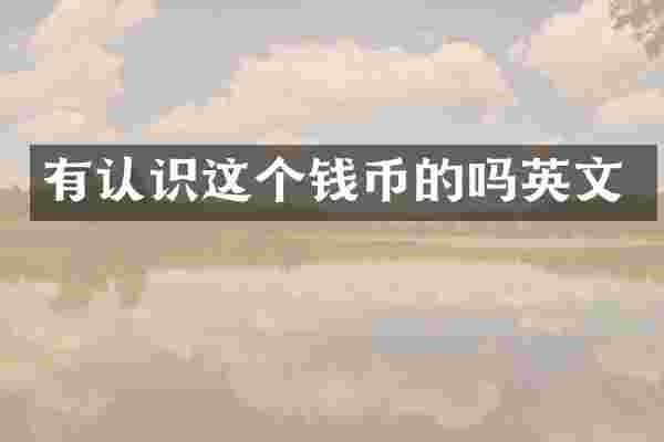 有认识这个钱币的吗英文