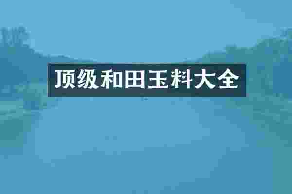 顶级和田玉料大全