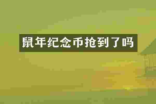 鼠年纪念币抢到了吗