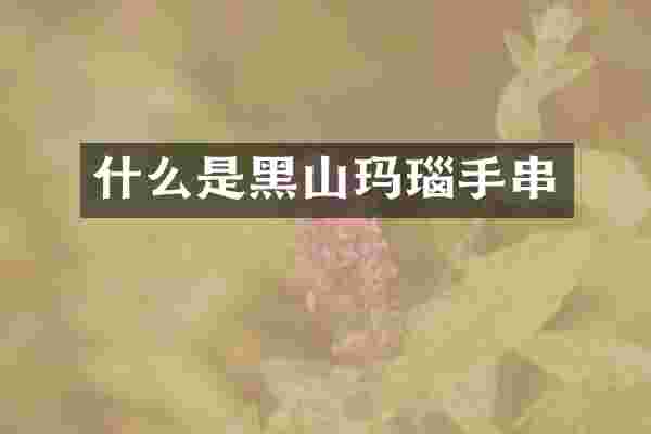 什么是黑山玛瑙手串