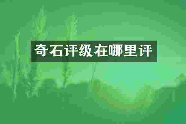 奇石评级在哪里评