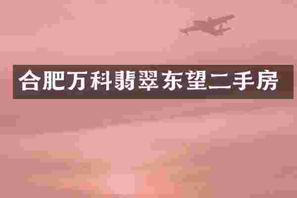 合肥万科翡翠东望二手房