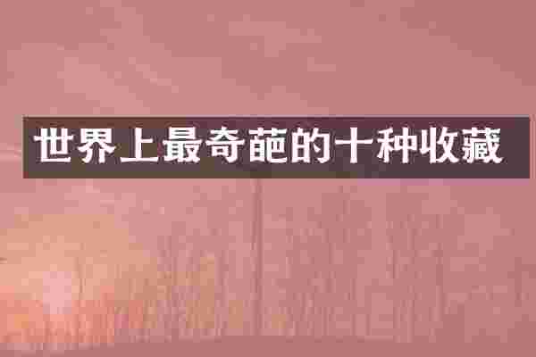 世界上最奇葩的十种收藏