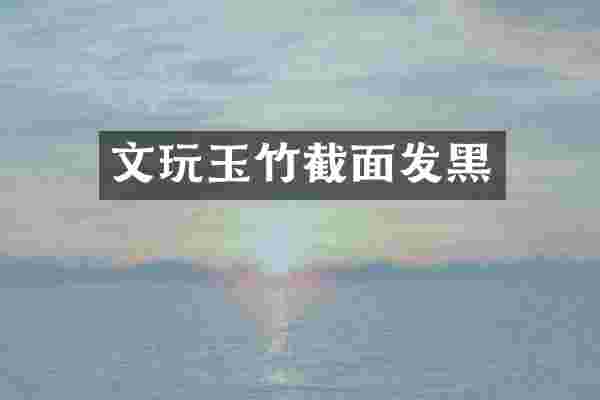 文玩玉竹截面发黑