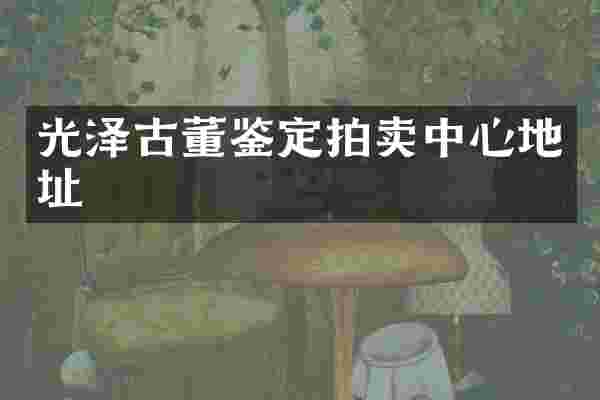 光泽古董鉴定拍卖中心地址