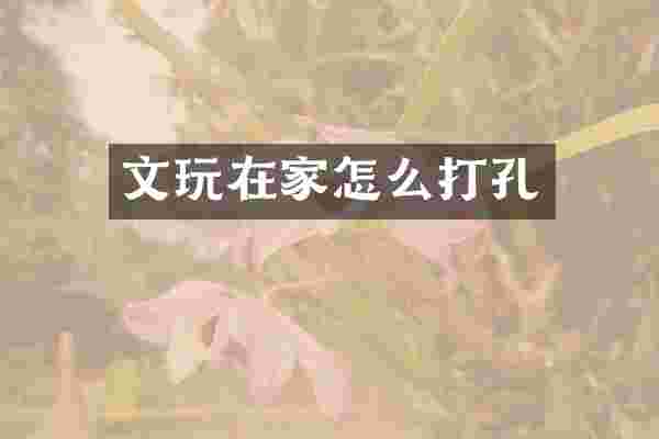 文玩在家怎么打孔