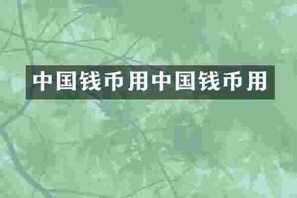 中国钱币用中国钱币用