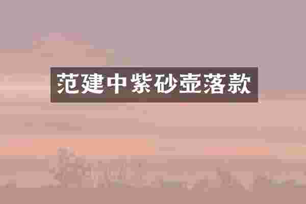 范建中紫砂壶落款