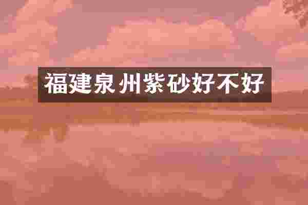 福建泉州紫砂好不好