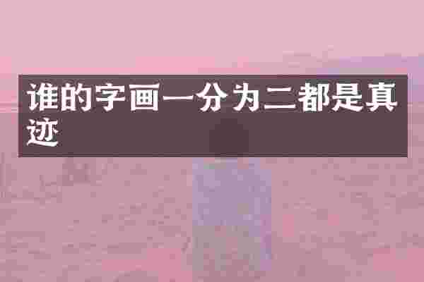 谁的字画一分为二都是真迹