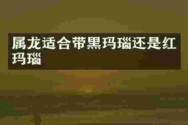 属龙适合带黑玛瑙还是红玛瑙