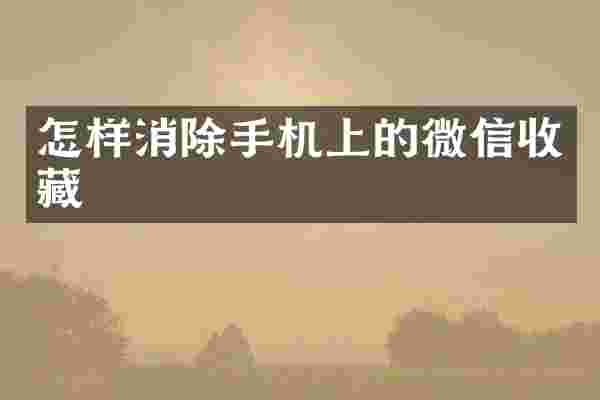 怎样消除手机上的微信收藏