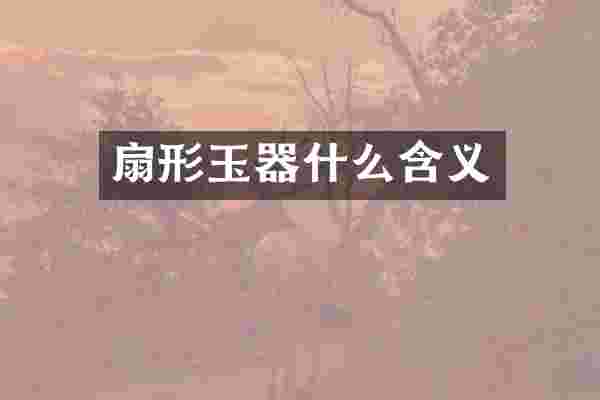 扇形玉器什么含义