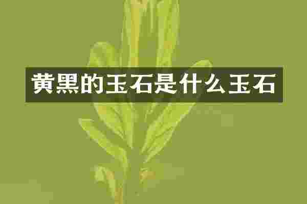 黄黑的玉石是什么玉石