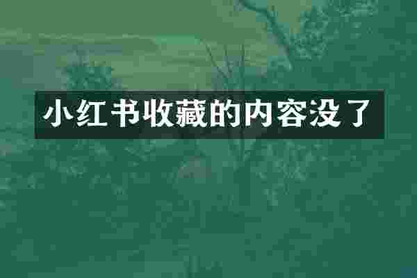小红书收藏的内容没了