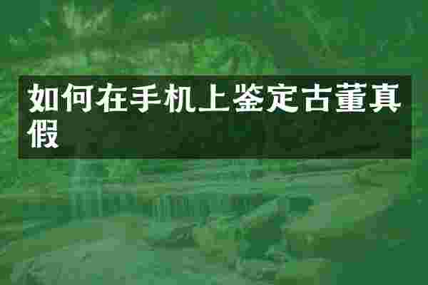 如何在手机上鉴定古董真假