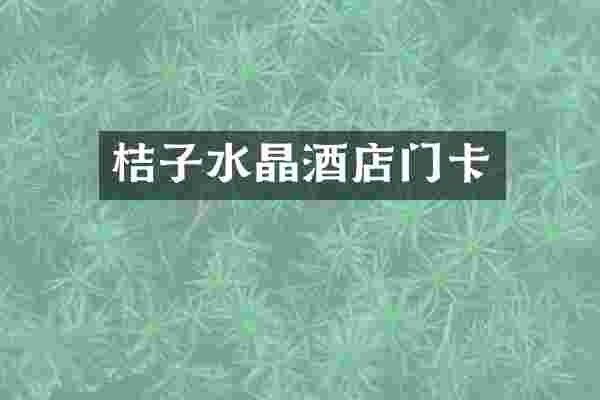 桔子水晶酒店门卡