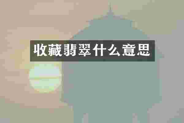 收藏翡翠什么意思