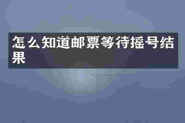 怎么知道邮票等待摇号结果
