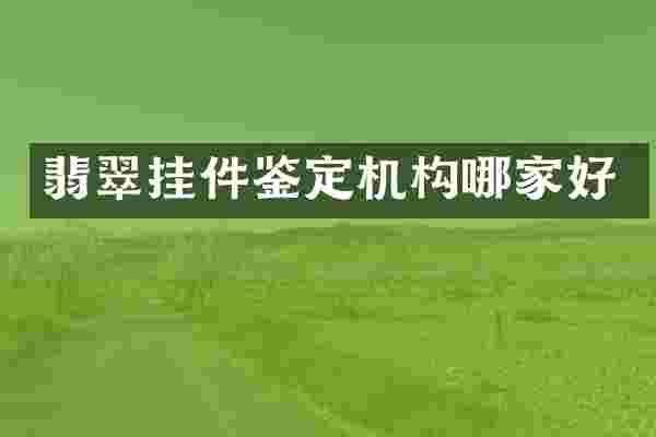 翡翠挂件鉴定机构哪家好